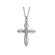 Cross Pendant with Halo Style Center and Diamond Rounds Traced by Solid 18k White Gold