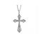 Cross Pendant with Diamond Rounds and an Outline Design in 18k White Gold