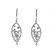 Dangling Hoop Earrings with Scattered Floating Diamonds Design in 18k White Gold