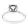 Round Halo Single Row Band 0.55ct Diamond Semi Mount Engagement Ring 18kt White gold