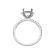Round Halo Single Row Band 0.55ct Diamond Semi Mount Engagement Ring 18kt White gold