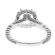 Square Cushion Halo Single Row Band 1.05ct Diamond Semi Mount Engagement Ring 18kt White Gold