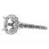 Square Cushion Halo Single Row Band 1.05ct Diamond Semi Mount Engagement Ring 18kt White gold