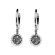 Round Dangling Earrings with Cluster of Diamonds Surrounded by Halo in 18k White Gold