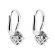 Halo Style Semi-Mount Danling Earrings with Lever Back and Diamonds Set in 18kt White Gold
