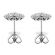 Cluster Push Back Post Earrings with 1.28ct Diamonds in 18k White Gold