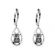 Dangling Earrings with Princess Cut and Round Diamonds in a Drop Shape Set in 18k White Gold