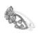 Ladies Twist Shank Right Hand Fashion Ring with Diamonds Set in 18K White Gold