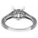 3 Sided Single Row Miligrain 0.90ct Diamond Semi Mount Engagement Ring 18kt White Gold