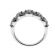 Graduated Prong Set Band with Round Diamonds and Semi Circle Borders in 18k White Gold