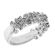 Milgrain Filigree Band with Bezel and Prong Set Round Diamonds in 18k White Gold