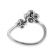 Bypass Right Hand Fashion Ring with Clover Designs of Diamonds Surrounded by Beaded Milgrain in 18K White Gold