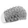 Graduated Statement Ring with Micro Prong Set Diamonds in 18K White Gold