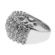 Graduated Statement Ring with Micro Prong Set Diamonds in 18K White Gold