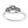 3 Stone Halo, Half Moon, Thin Shank, Embellished Crown, Diamond Semi Mount Engagement Ring Setting