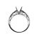Single Row Micro Prong Set, Scroll Design Side Profile with Bezel Set Diamond Semi Mount Engagement Ring Setting