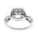 Square Halo Twisted Split Shank Diamond Semi Mount Engagement Ring Setting