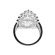 Vintage Inspired Marquise Shaped Statement Ring with Filigree Design and Diamonds Set in 18K White Gold