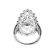 Vintage Inspired Marquise Shaped Statement Ring with Filigree Design and Diamonds Set in 18K White Gold
