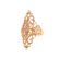 Marquise Shaped Antique Style Ring with Diamonds and Solid 18K Yellow Gold Following a Delicate Filigree Design