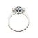 Right Hand Fashion Ring with Sapphire Center Surrounded by Prong Set Diamond Rounds in 18K White Gold