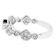 Combination Set Band with Prong Set Clusters of Diamonds and Bezel Set Diamonds in 18k White Gold