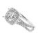 SSquare Halo, Waved Split Shank Diamond Semi Mount Engagement Ring Setting