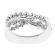 Right Hand Fashion Ring with Diamonds in Heart Designs and Intersecting Rows Set in 18K White Gold