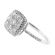 Right Hand Fashion Ring with Square Cluster of Diamonds Set in 18K White Gold