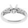 Two Row Slight Split Shank Diamond Semi Mount Engagement Ring Setting in 18k White Gold