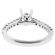 Thin Slight Graduating Diamond Semi Mount Engagement Ring Setting in 18k White Gold