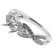 Twisted Split Shank 3 Stone Look Diamond Semi Mount Engagement Ring in 18k White Gold