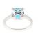 Cushion Cut Blue Topaz Right Hand Fashion Ring with Diamond Rounds Set in 18K White Gold