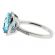 Cushion Cut Aquamarine Right Hand Fashion Ring with Diamond Halo Set in 18K White Gold