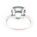 Cushion Cut Aquamarine Right Hand Fashion Ring with Diamond Halo Set in 18K White Gold
