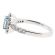 Aquamarine Oval Right Hand Fashion Ring with Diamond Halo in 18K White Gold