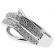 Crossover Style Right Hand Fashion Ring with a Wavy Design of Diamonds Set in 18K White Gold