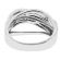 Crossover Style Right Hand Fashion Ring with a Wavy Design of Diamonds Set in 18K White Gold