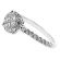 Cluster Style Engagement Ring with Princess Cut and Round Diamonds Set in 18k White Gold