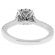 Cluster Style Engagement Ring with Princess Cut and Round Diamonds Set in 18k White Gold