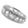 Right Hand Fashion Ring with Large Diamonds Between Bordering Rows of Diamonds in 18K White Gold