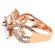 Right Hand Fashion Ring with Overlapping Rows of Round and Rose Cut Diamonds in 18K Rose Gold
