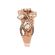 Right Hand Fashion Ring with Overlapping Rows of Round and Rose Cut Diamonds in 18K Rose Gold