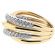 4 Row Crossover Ring with Diamonds Set in 18K Yellow Gold