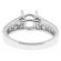 3 Row Graduating Diamond Semi Mount Engagement Ring 18kt White Gold