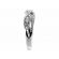 Openwork Style Right Hand Fashion Ring with Channel Set Diamonds and Beaded Milgrain Detail in 18K White Gold