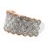 Two Tone Pav?? Set Statement Ring with Princess Cut Diamonds in 18K White Gold and Beaded Milgrain Border in Rose Gold