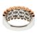 Two Tone Pav?? Set Statement Ring with Princess Cut Diamonds in 18K White Gold and Beaded Milgrain Border in Rose Gold