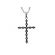 Cross Pendant with Sapphire and Diamond Rounds Set in 18K White Gold