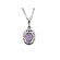 Oval Amethyst Pendant with Single Diamond Halo Set in 18K White Gold